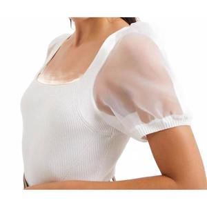 NEW FRENCH CONNECTION lex krista organza mix jumper in white